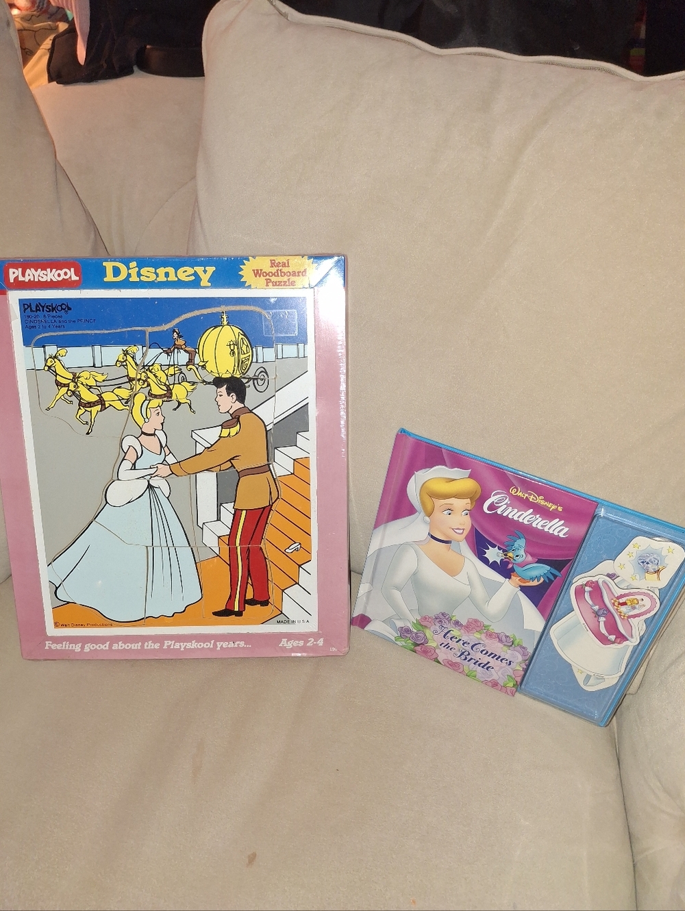 Playskool Disney Cinderella Wooden Puzzle - Pink Box